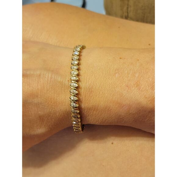 Sterling silver Cubic Zirconia Tennis Bracelet 7in - Picture 7 of 9